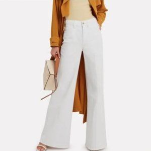 Frame | Le Baggy Palazzo in Rumpled Blanc Grind White Wide Leg Denim Jean